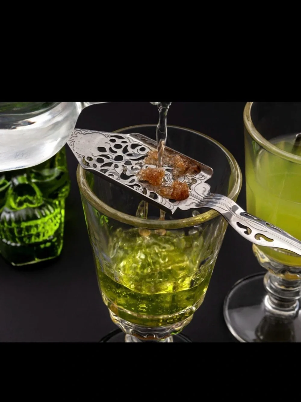 ABSENTE Absinthe Sugar Spoons Lot of 3 Cocktail Barware Slotted Wormwood Bar